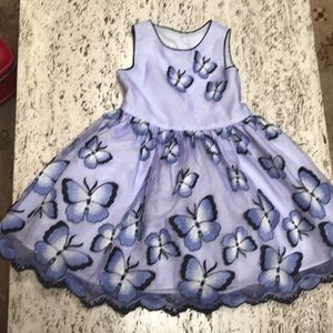 Pippa & Julie 3T purple embroidery butterfly dress